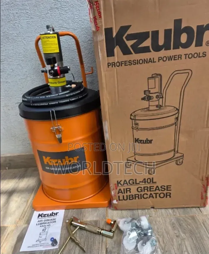 Kzubr Pneumatic Grease Gun/40l Air Grease Lubricator Bucket