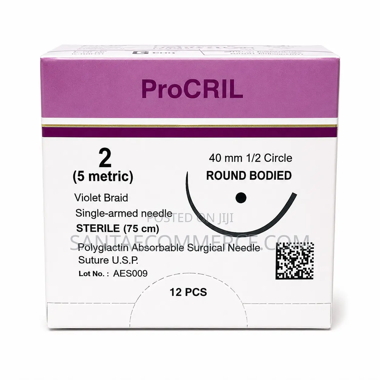 12 PCS ProCRIL Polyglactin Absorbable Surgical Needle Suture U.S.P.