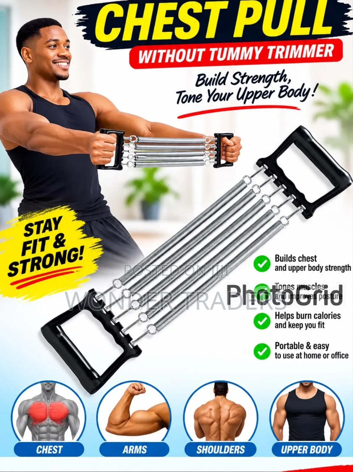 Chest Pull Exerciser – Portable Upper Body Resistance Training