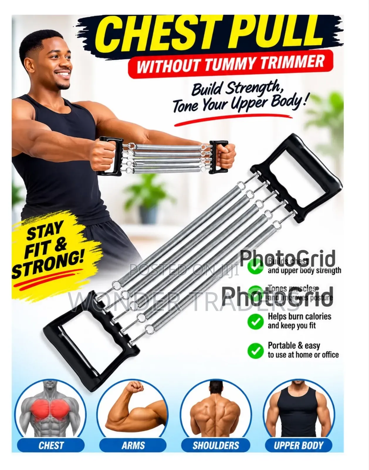 Chest Pull Exerciser – Portable Upper Body Resistance Training