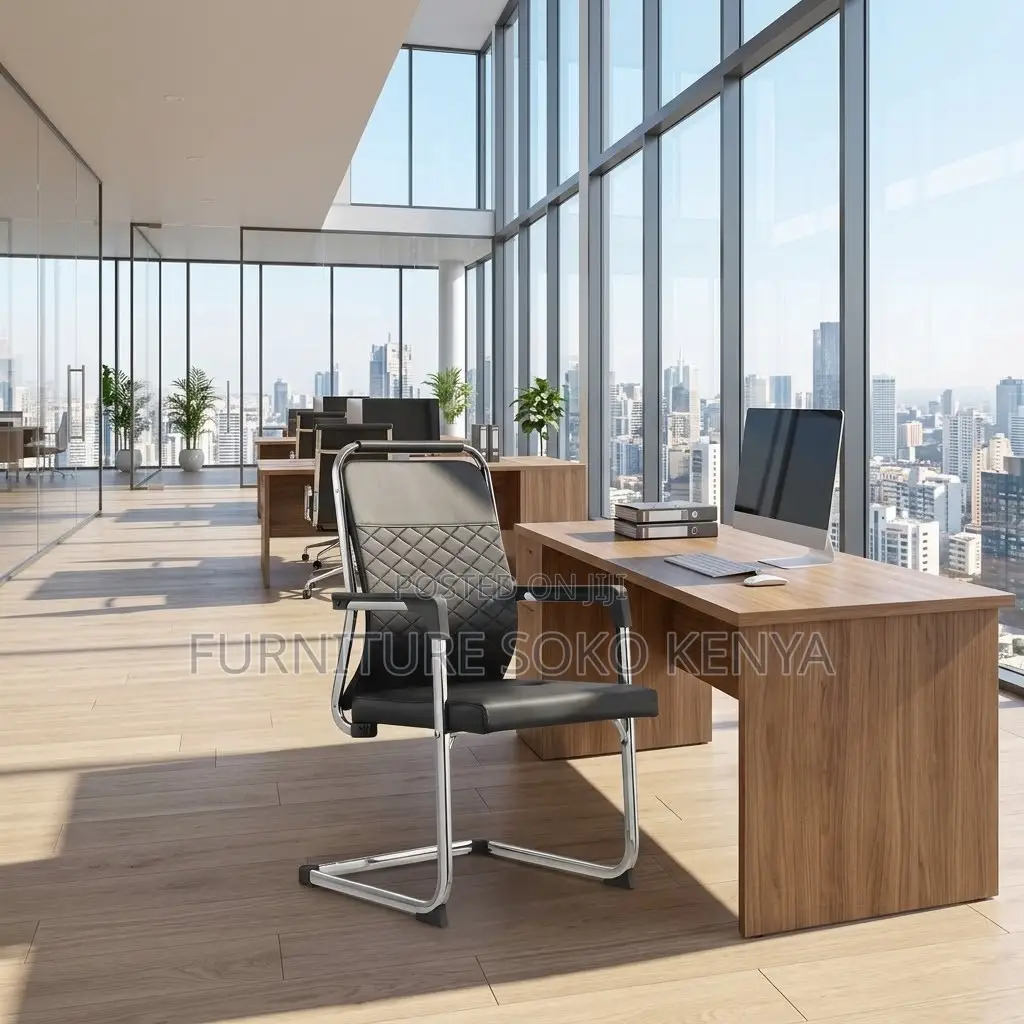 Reception Area Chair | Boardroom Modern Visitor Leather Seat