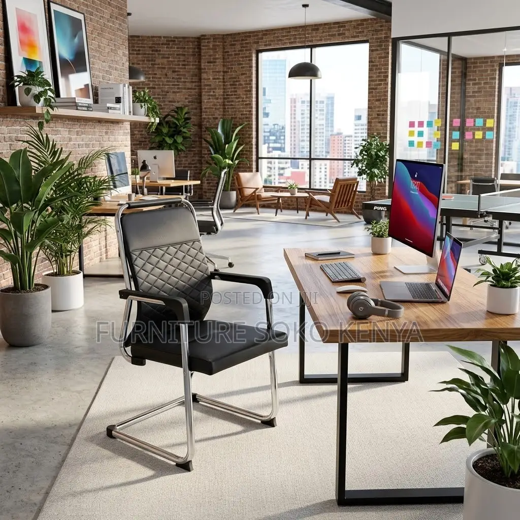 Reception Area Chair | Boardroom Modern Visitor Leather Seat