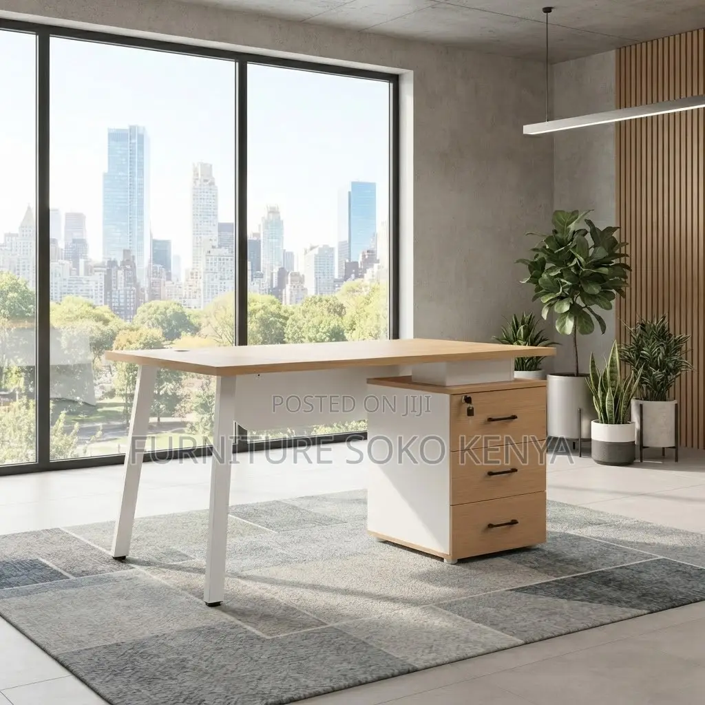Executive Staff Desk | 140cm Brown Home Office Table