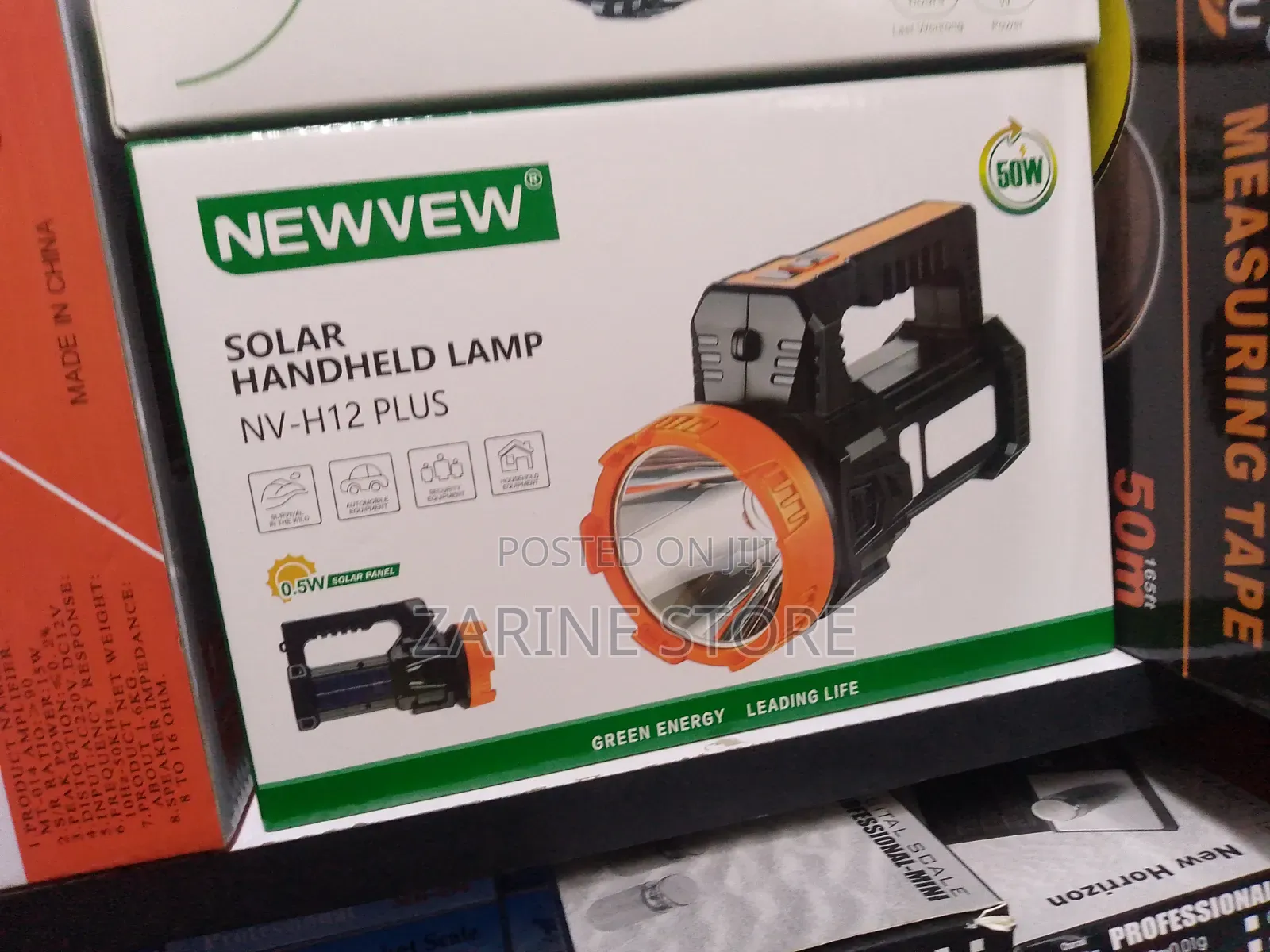 Newvew Solar Handheld Lamp 12 Hours Bright Light 50W
