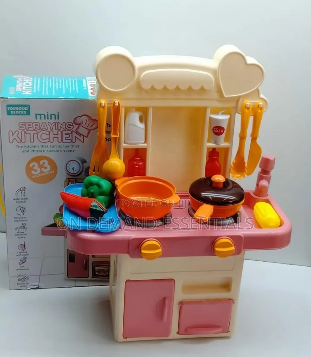 33pcs Mini Spraying Toy Kitchen Set