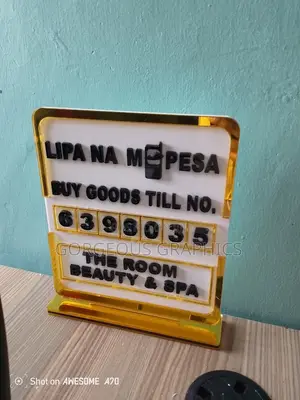 Customized Acrylic Paybill Number