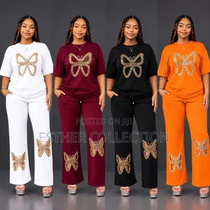 Two Piece Women's Classy Casual Butterfly Set