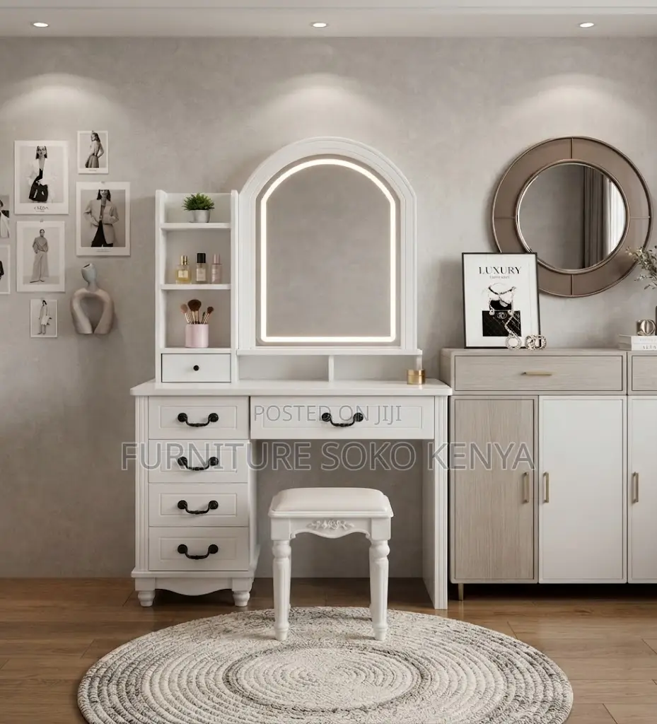 Brown Vanity Set | Bedroom Dressing Room Vanity Set