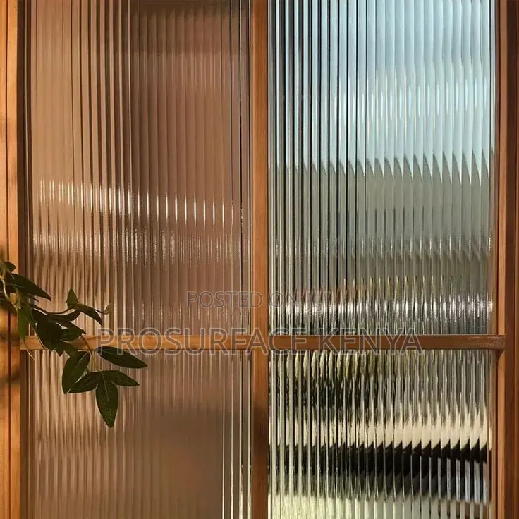 Modern Fluted Glass Film for Shopfront Interiors
