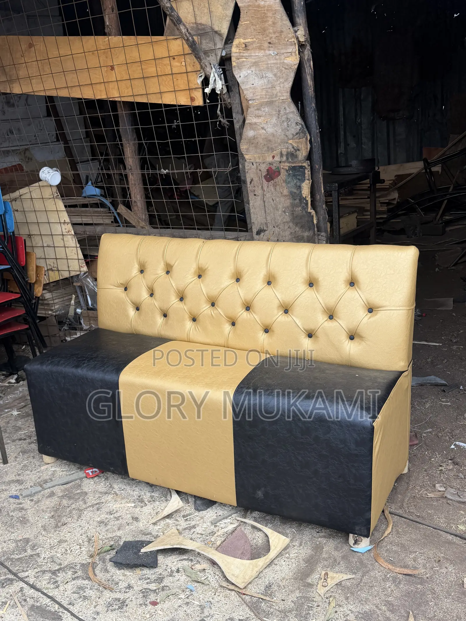 4 Seater Black Gold Restaurant and Bar Couches