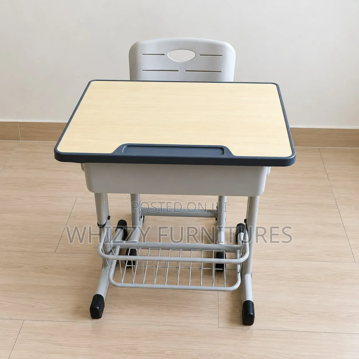 School Desk With Chair and Book Rack