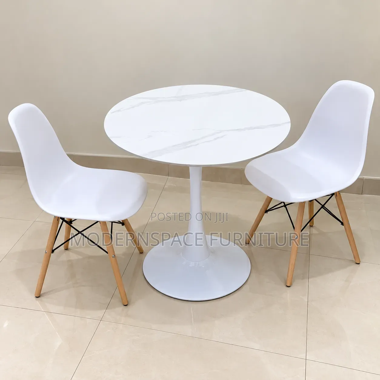 All White 2-Seater Dining Set