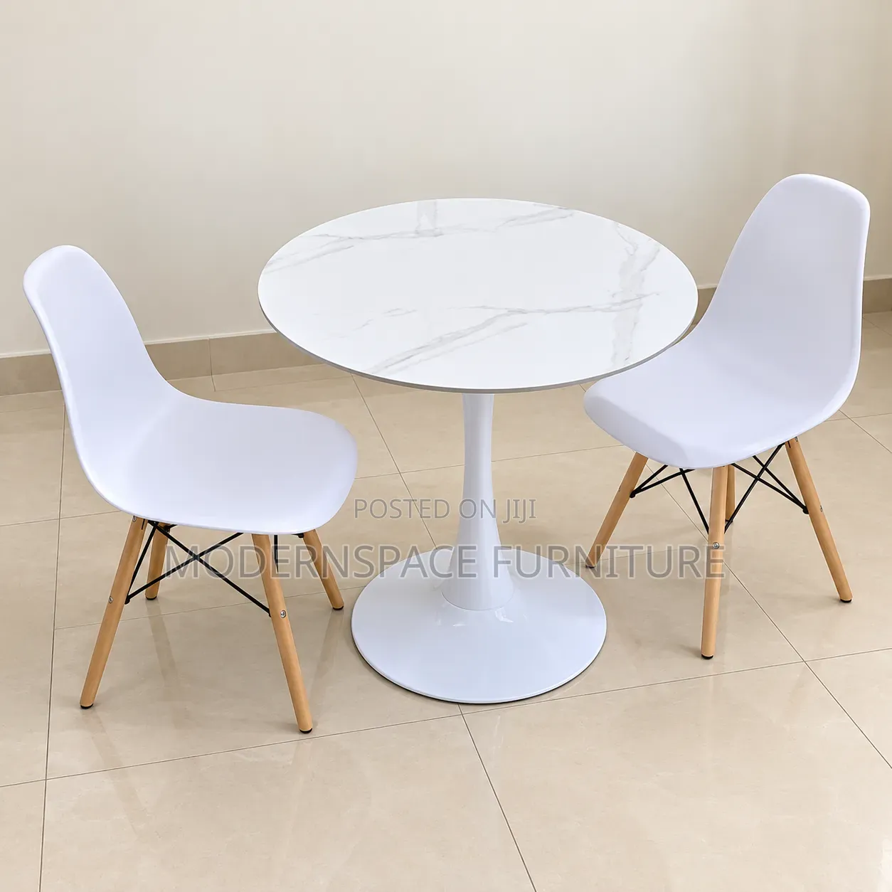 All White 2-Seater Dining Set