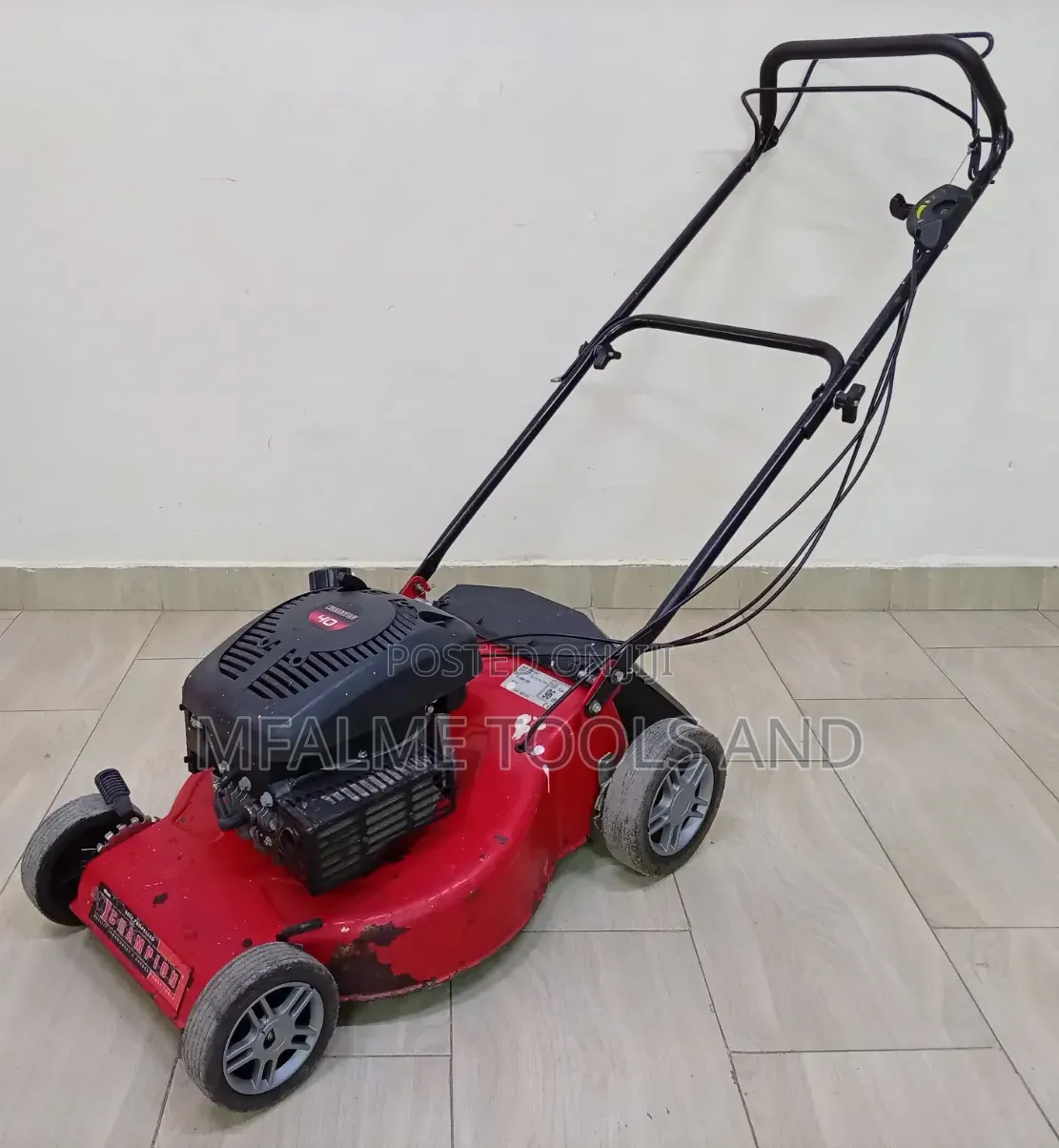 Ex-Uk Red Champion Quatro Self- Propelled Petrol Lawnmower