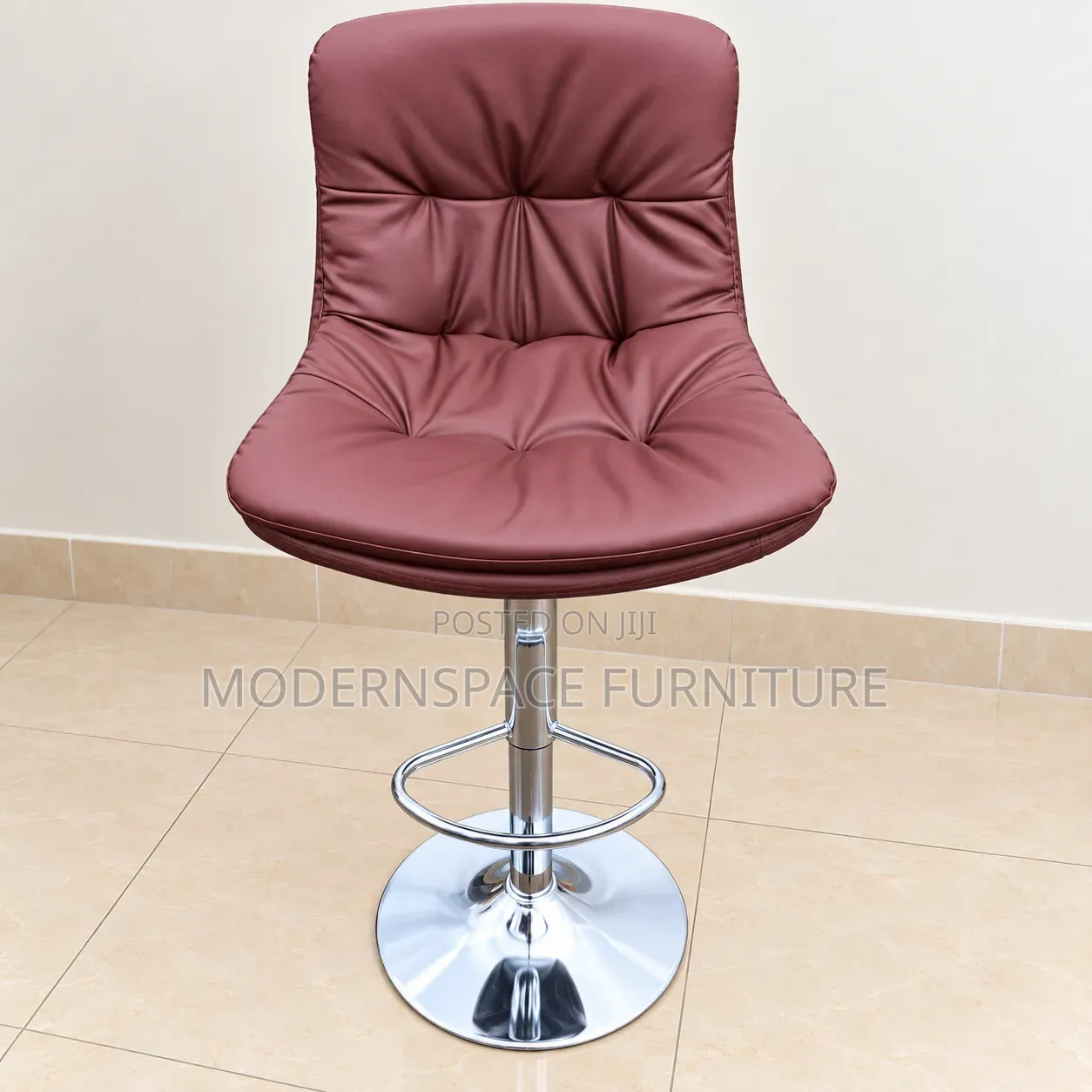 Swivel Bar Stool With Footrest and Back Support