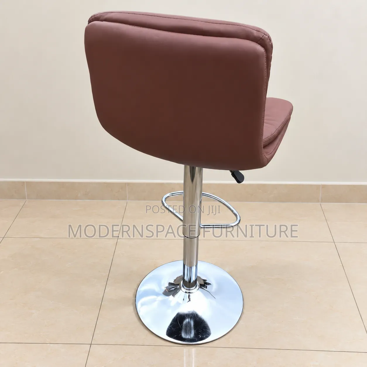 Swivel Bar Stool With Footrest and Back Support