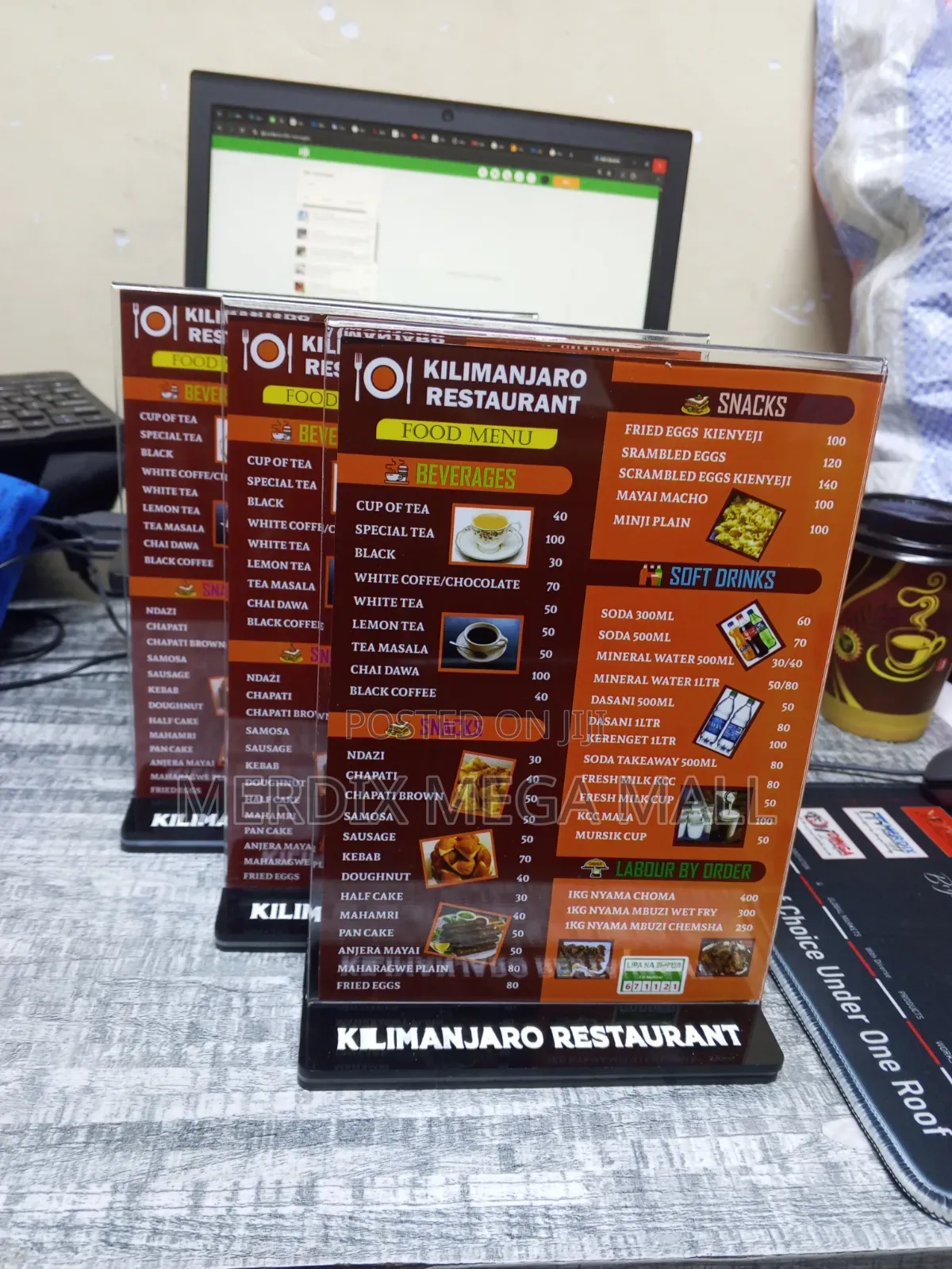 A5 Menu Stand, Acrylic Table Flag