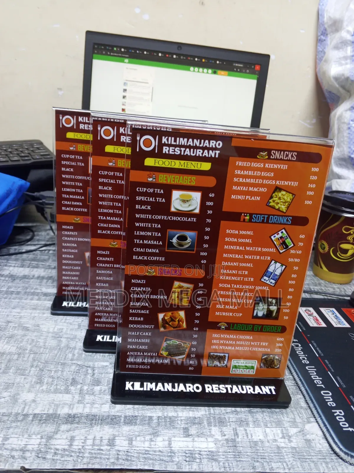 A5 Menu Stand, Acrylic Table Flag