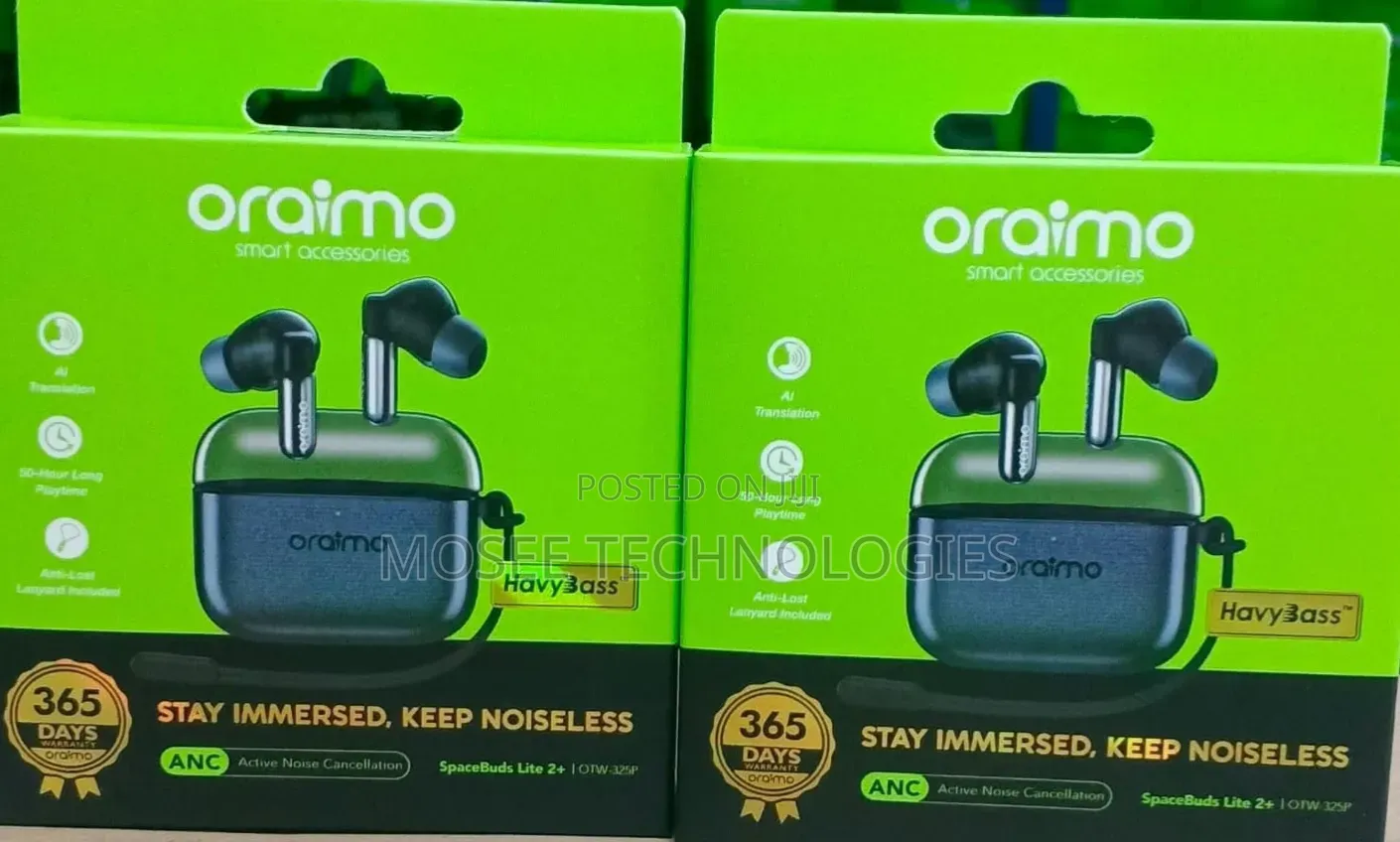Oraimo SpaceBuds Lite 2+ OTW-325P ANC Earbuds