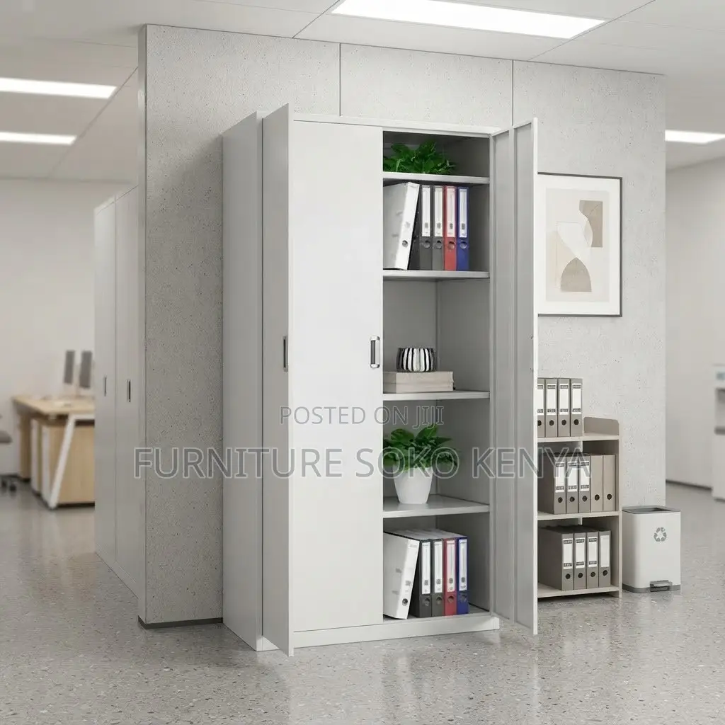 Gray Office Filing Cabinet | Five Adjustable Storage Cabinet
