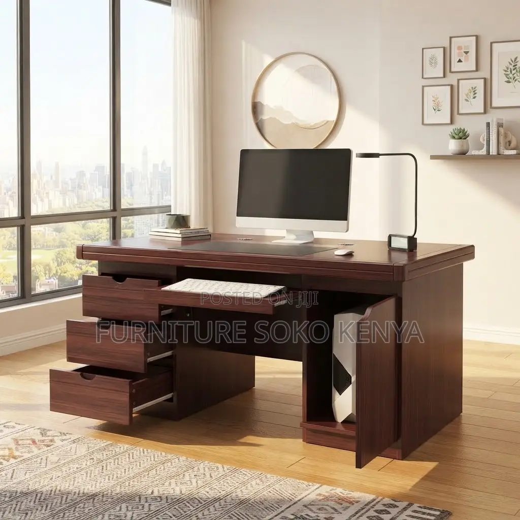 Executive 1400mm Mahogany High Desk | Home Office Use Table