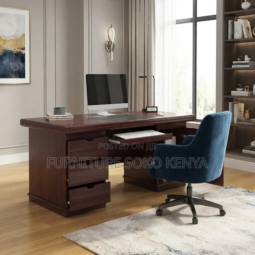 Executive 1400mm Mahogany High Desk | Home Office Use Table