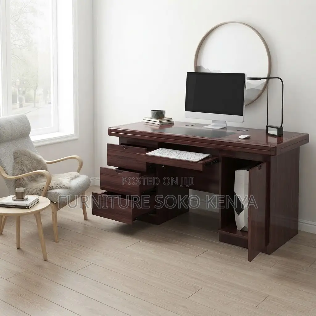 Executive 1400mm Mahogany High Desk | Home Office Use Table