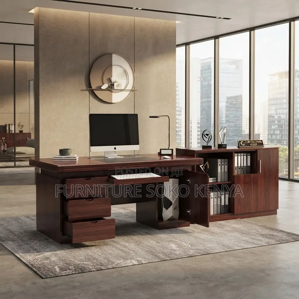 Executive 1400mm Mahogany High Desk | Home Office Use Table
