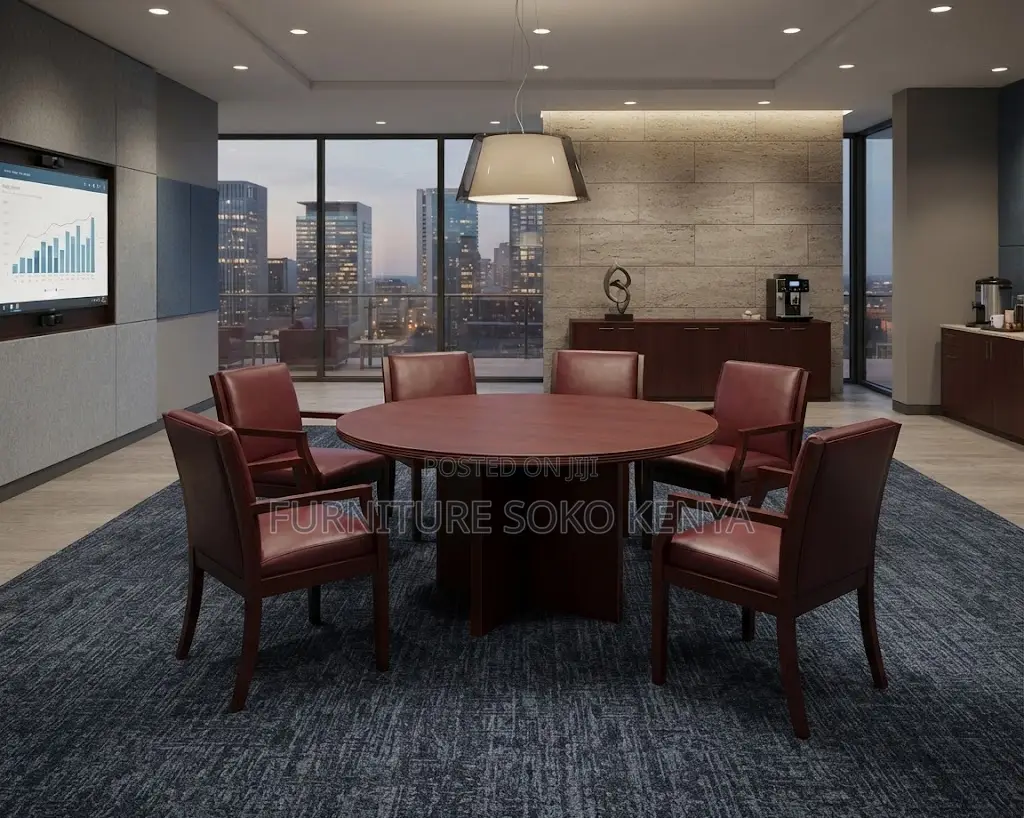 1200MM Brown Round Tables | Staff Conference Boardroom Table