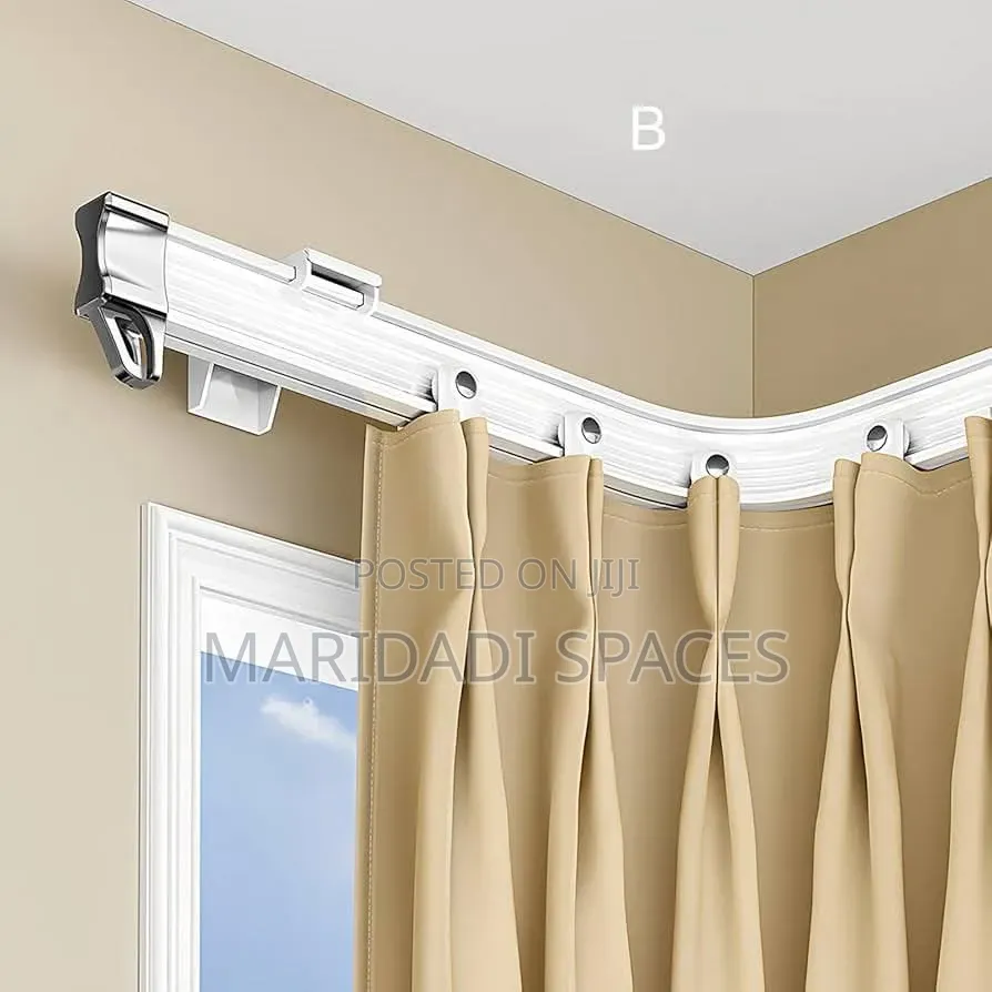 White Aluminum Curved Track Rails With Runners