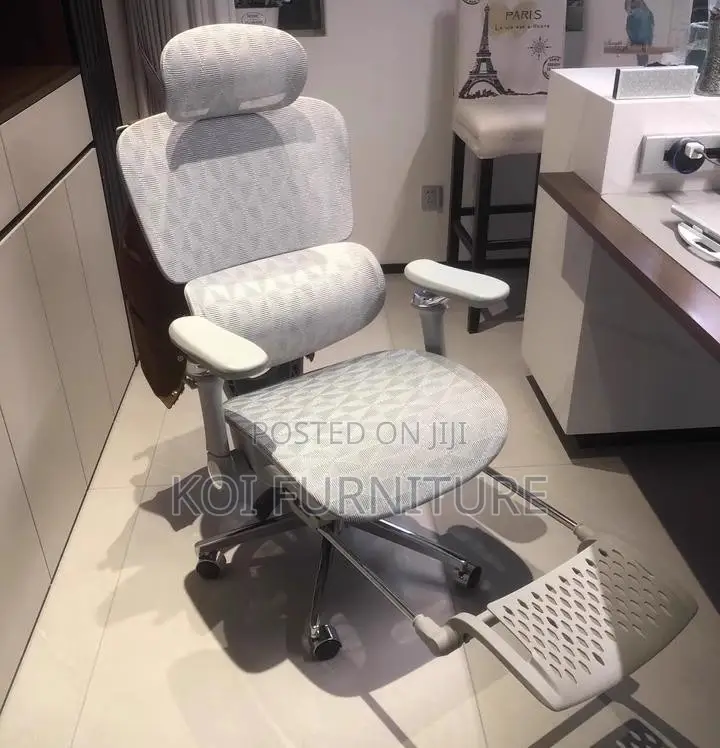 Executive White Seat | Orthopedic High Back Lumbar Support Chair