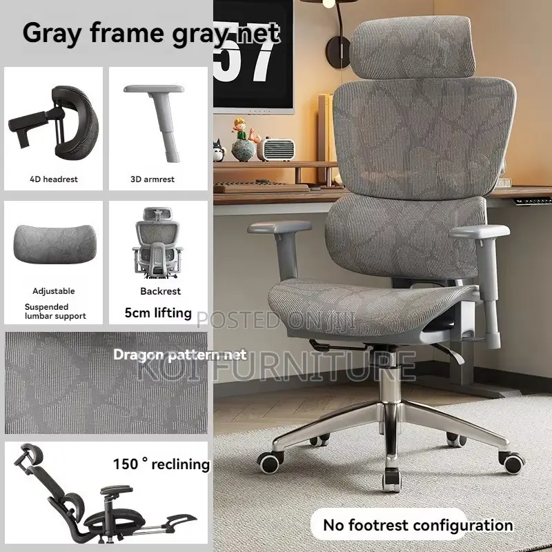 Executive White Seat | Orthopedic High Back Lumbar Support Chair
