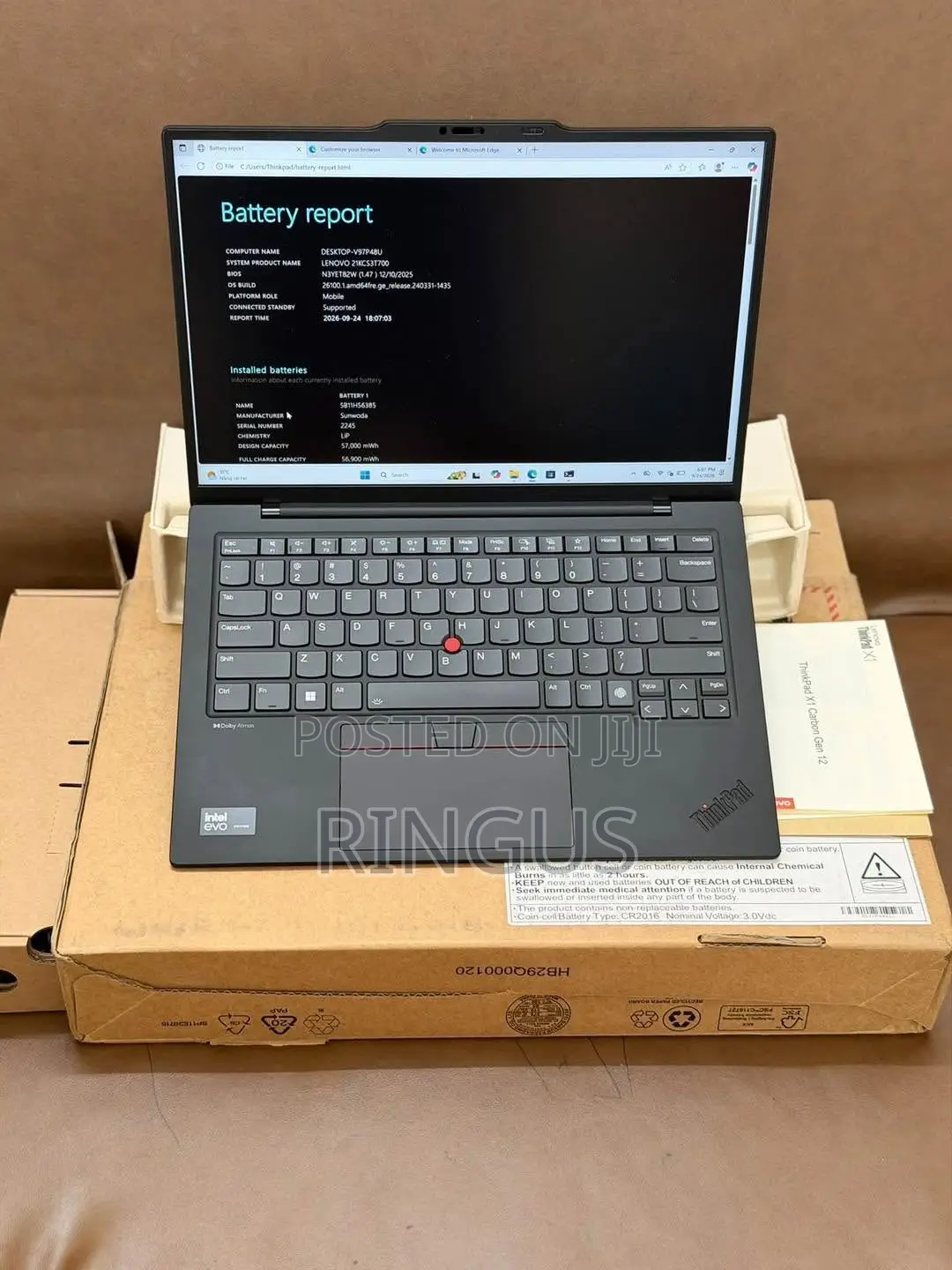 New Laptop Lenovo ThinkPad X1 Carbon 16GB Intel Core Ultra 7 SSD 512GB