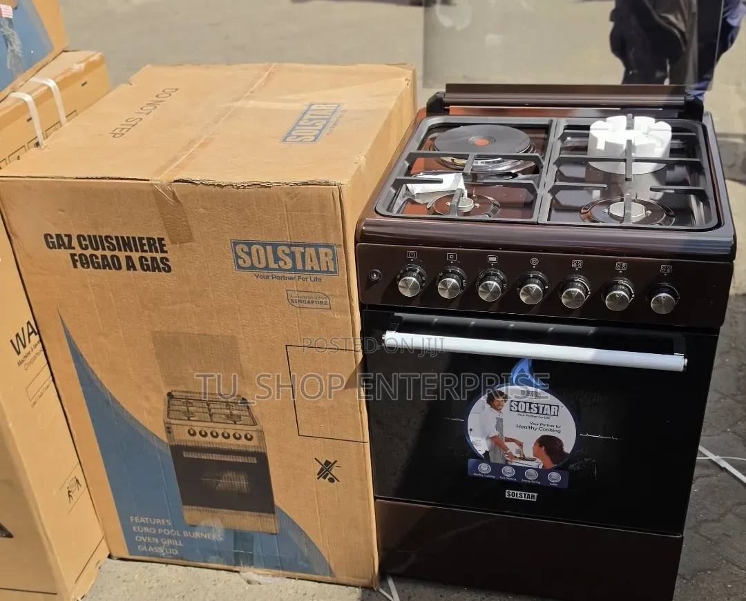 Solstar 60*60- 3Gas + 1 Electric Standing Cooker With Electric Oven ,