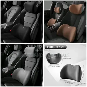 2-Piece Memory Foam Car Headrest and Lumbar Support Pillow Set