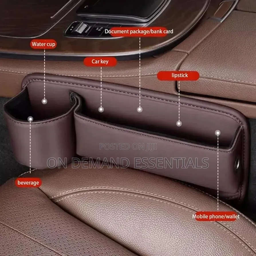 Car Seat Gap Filler and Organizer With a Built-in Cup Holder