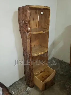6ft Rustic Natural Wood Display Shelf