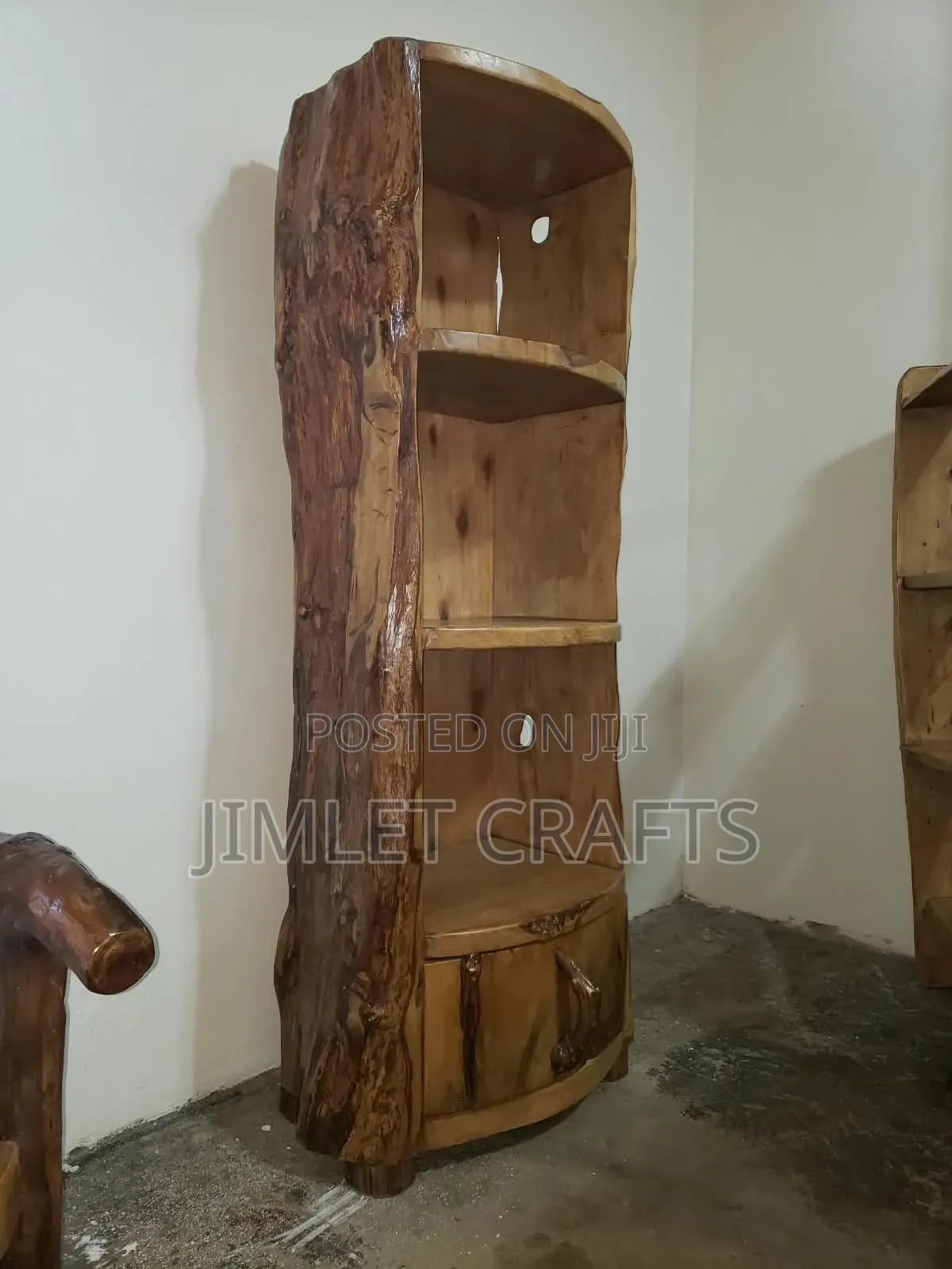 6ft Rustic Natural Wood Display Shelf