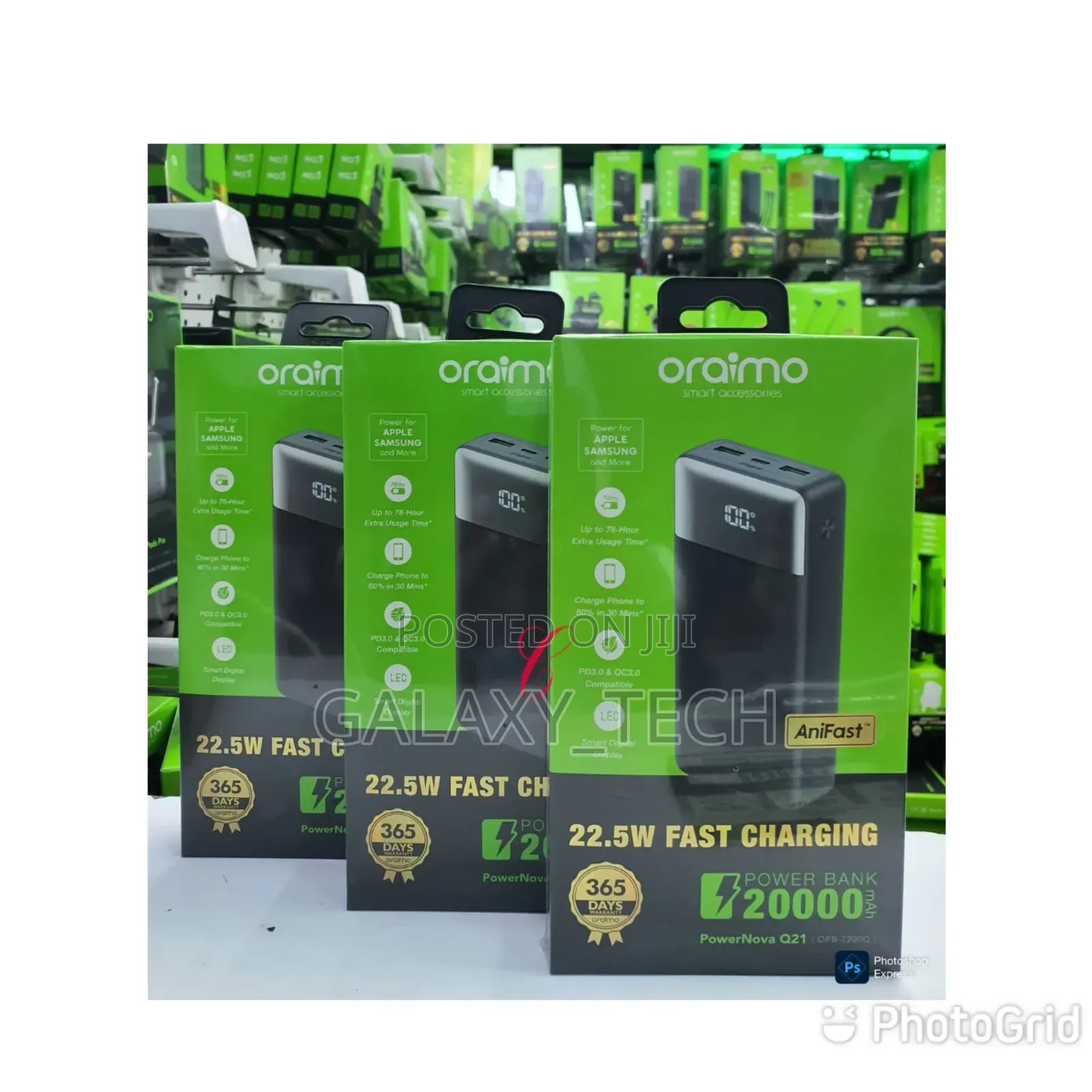Oraimo 22.5W 20,000mAh* Fast Power Bank