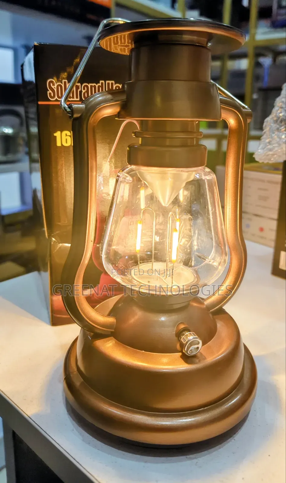 Solar and Hand Crank Lantern Lamp Rechargeable Emergency Light