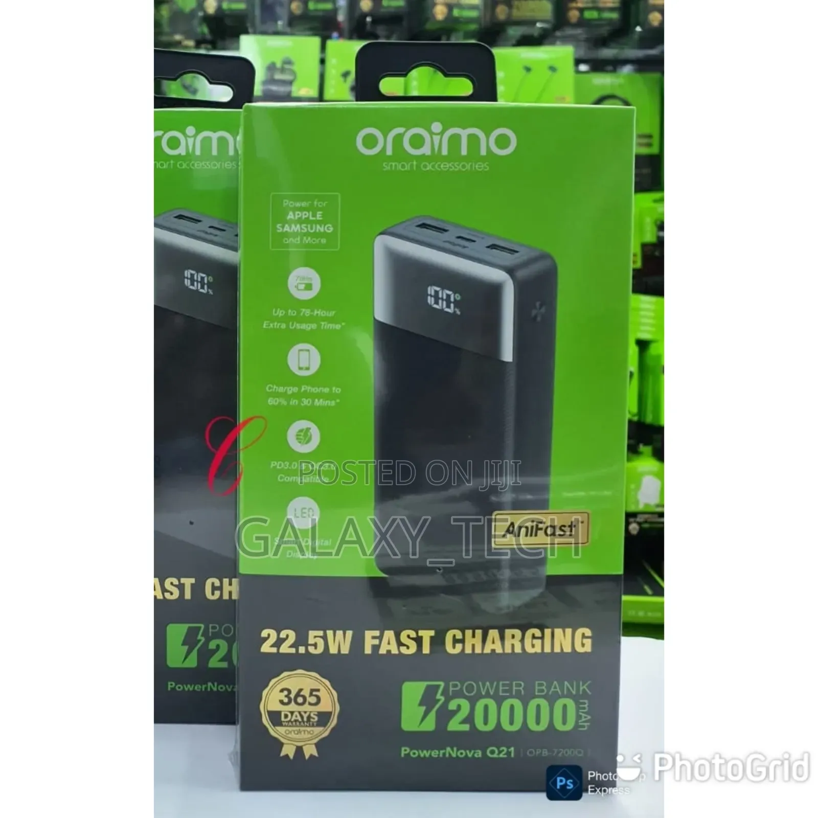 Oraimo 22.5W 20,000mAh* Fast Power Bank