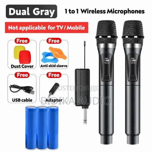 Wireless Microphone,Rechargeable Wireless Dual UHF Microphone