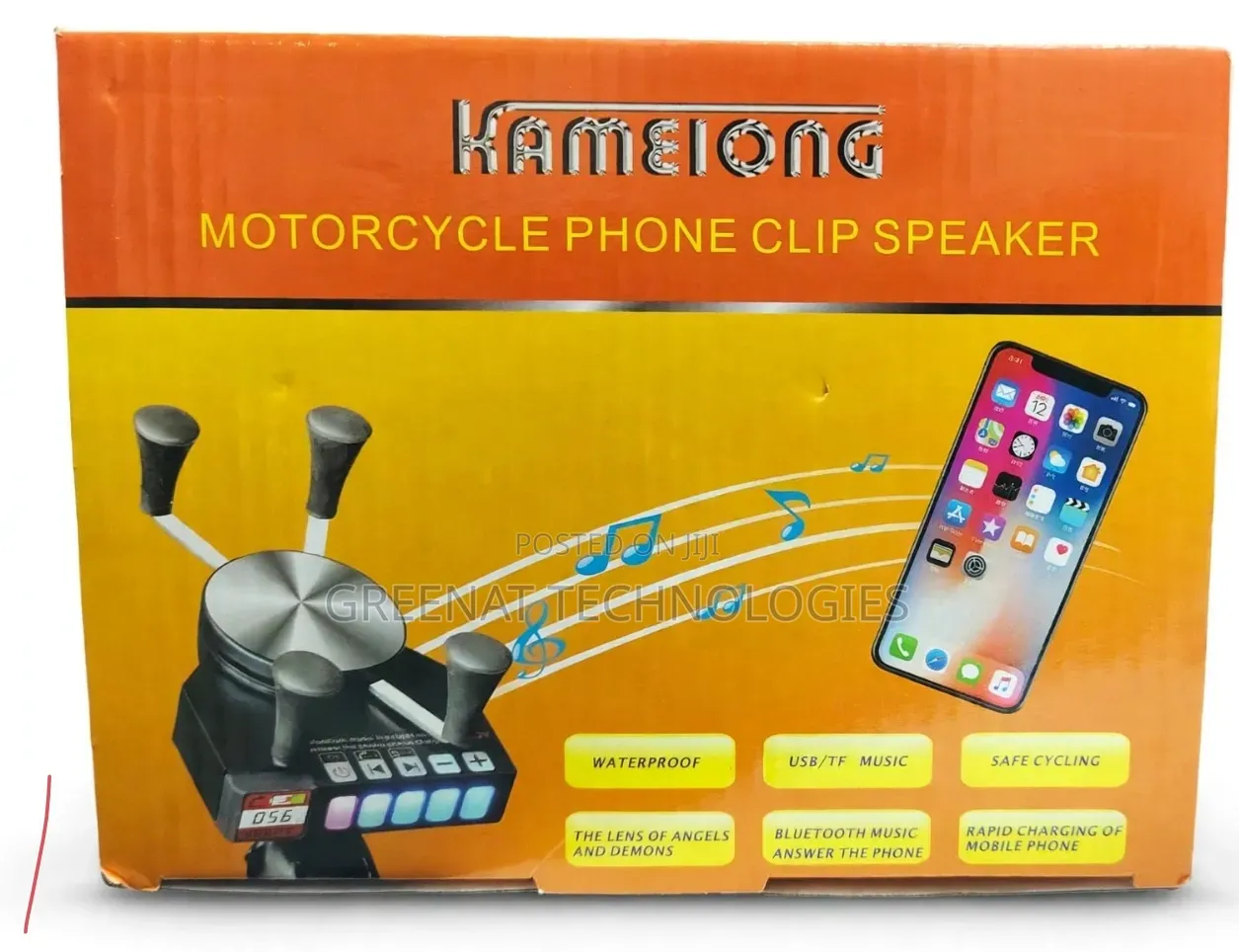 KAMEIONG Motorcycle Bluetooth Speaker Phone Holder 50W Music Horn