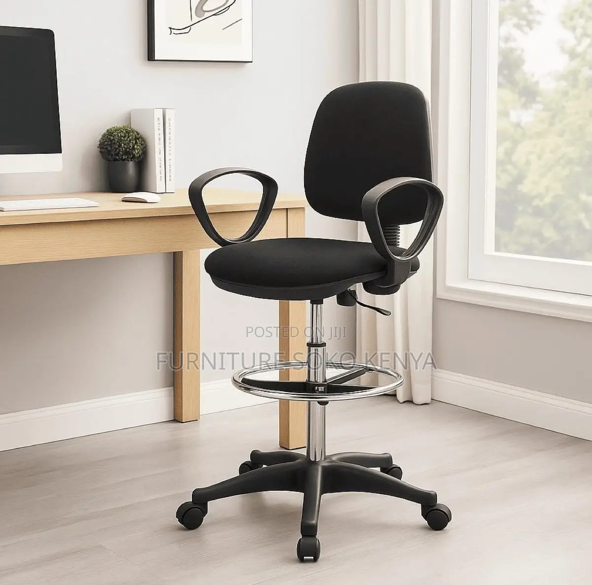 Ergonomic Reception Seat | High Height Standing Receptionist Chairs