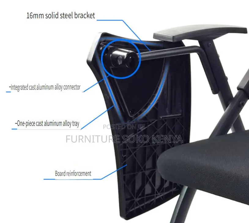 Schools Office Seats | Fabric Meeting Chair With Writing Pad