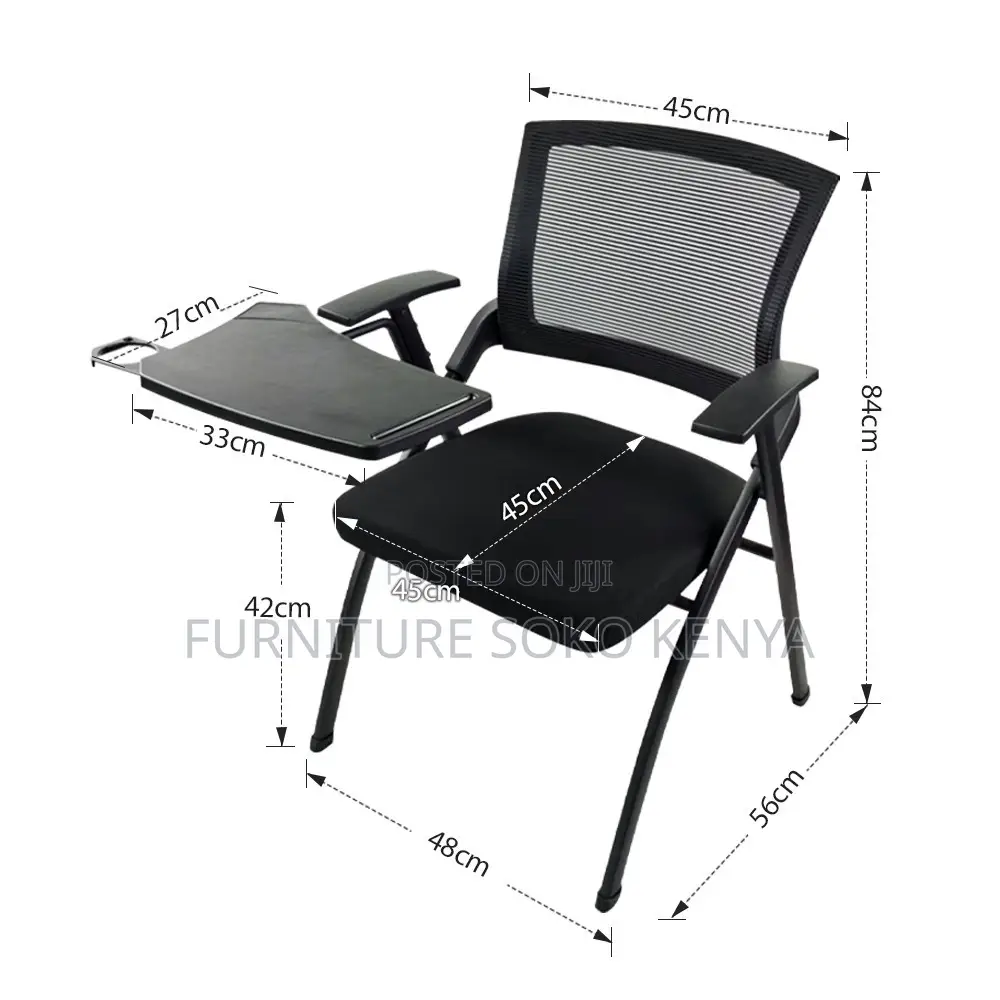 Schools Office Seats | Fabric Meeting Chair With Writing Pad