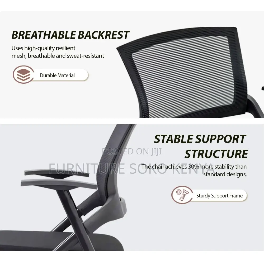 Schools Office Seats | Fabric Meeting Chair With Writing Pad