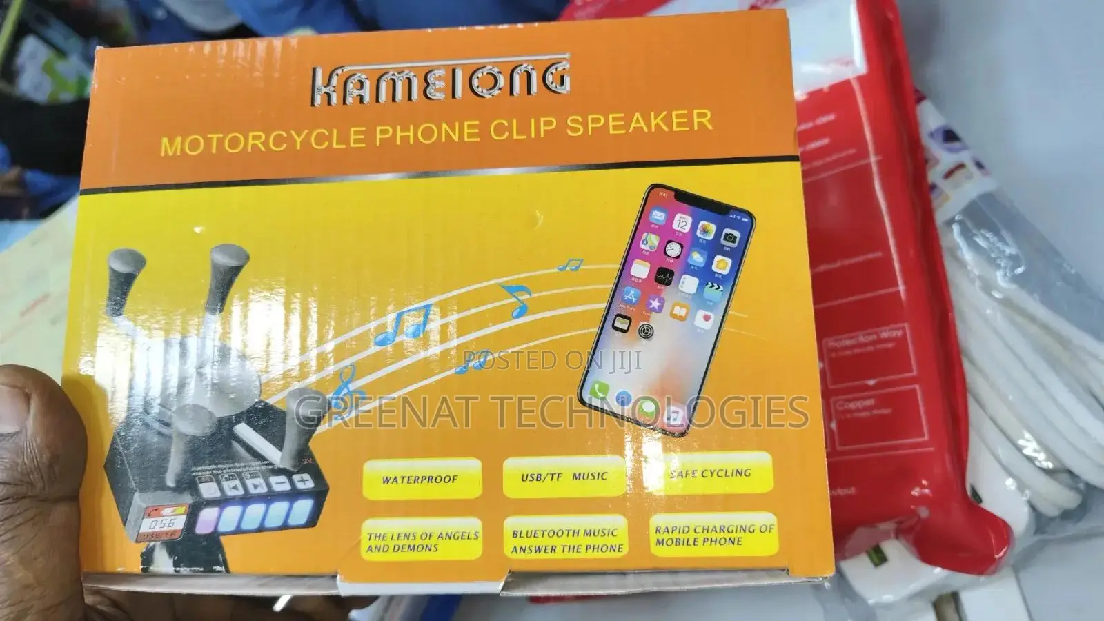 KAMEIONG Motorcycle Bluetooth Speaker Phone Holder 50W Music Horn