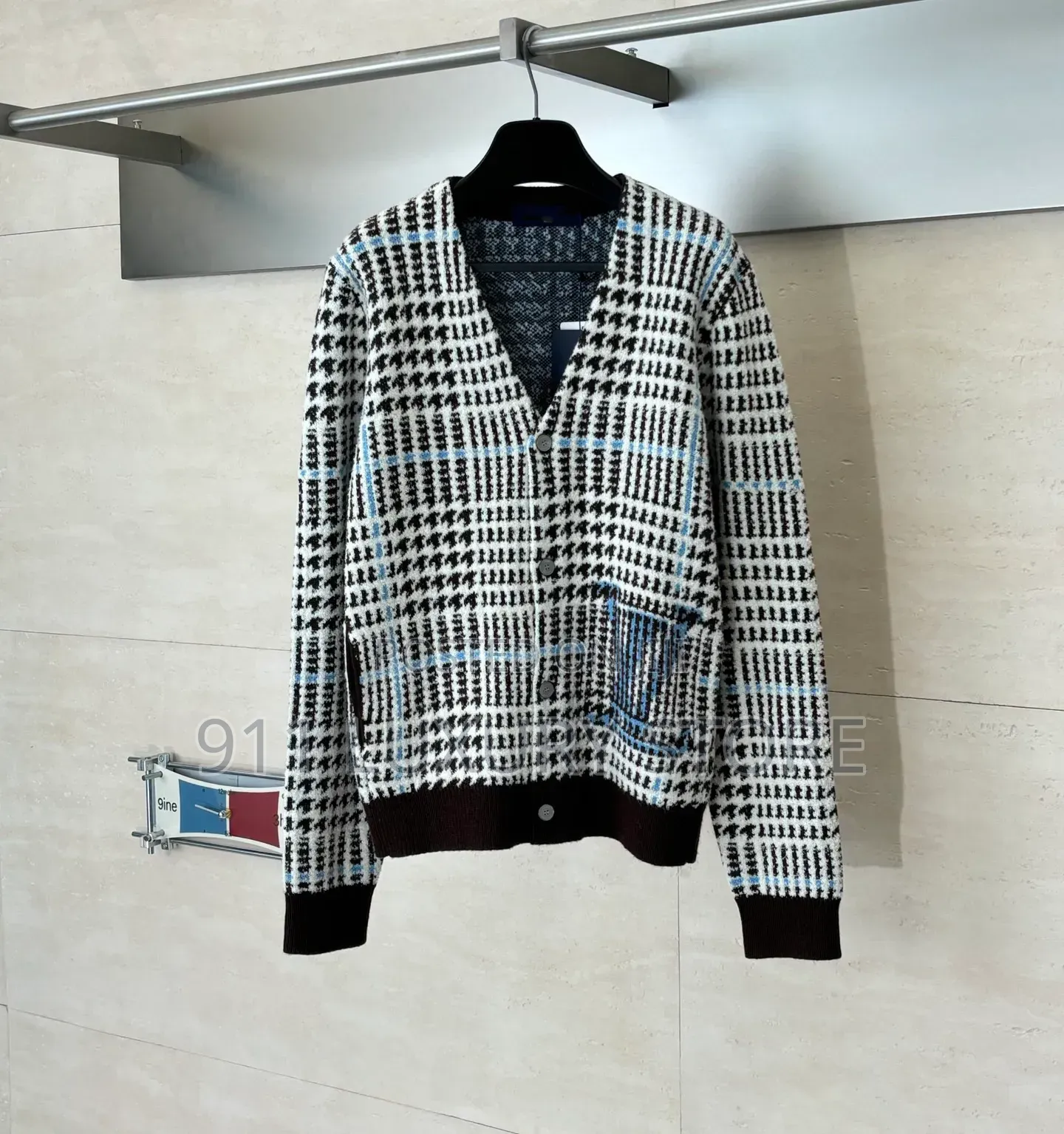 Louis Vuitton Textured Plaid Cardigan