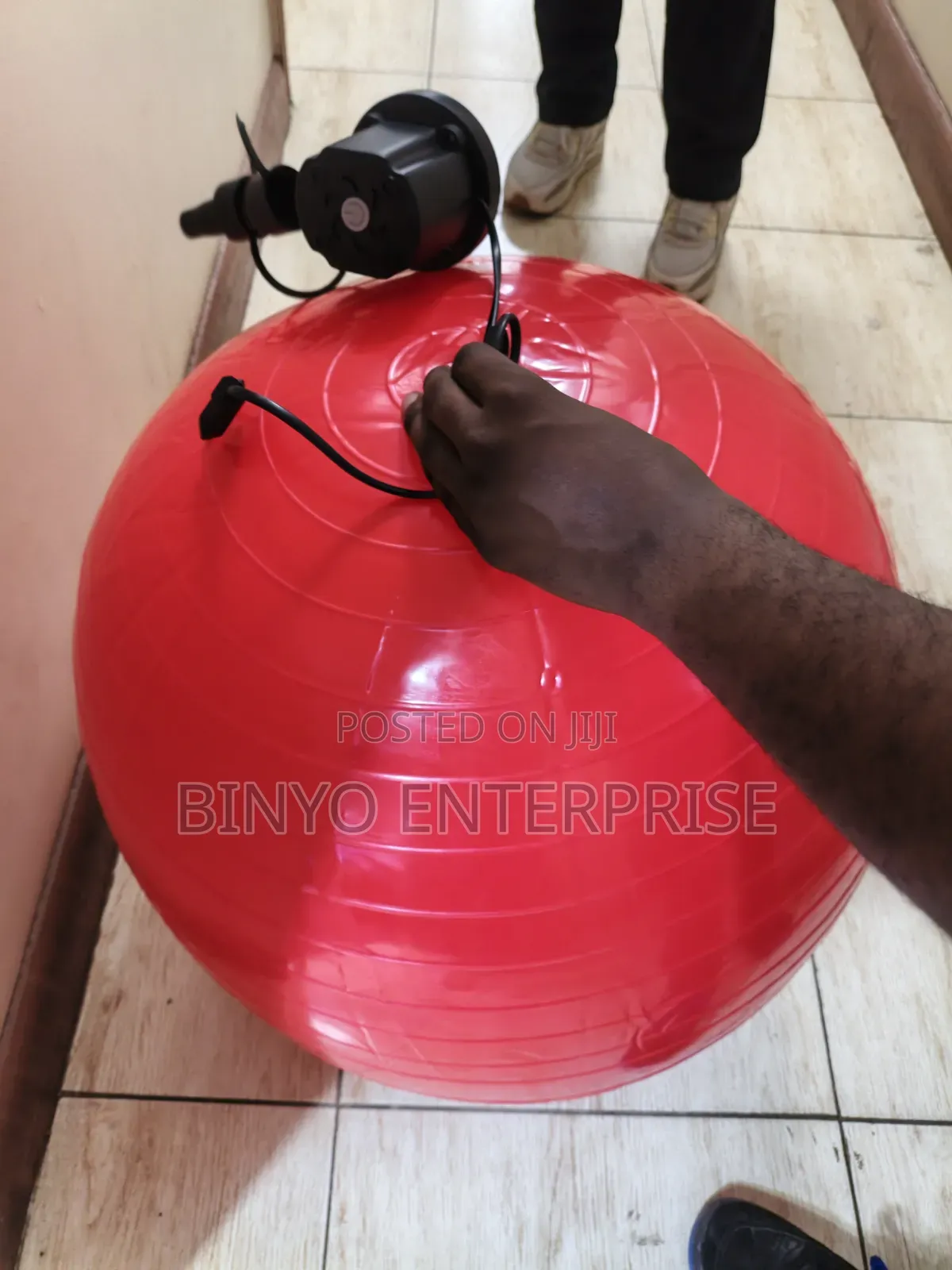 Red Yoga Ball+ Pump